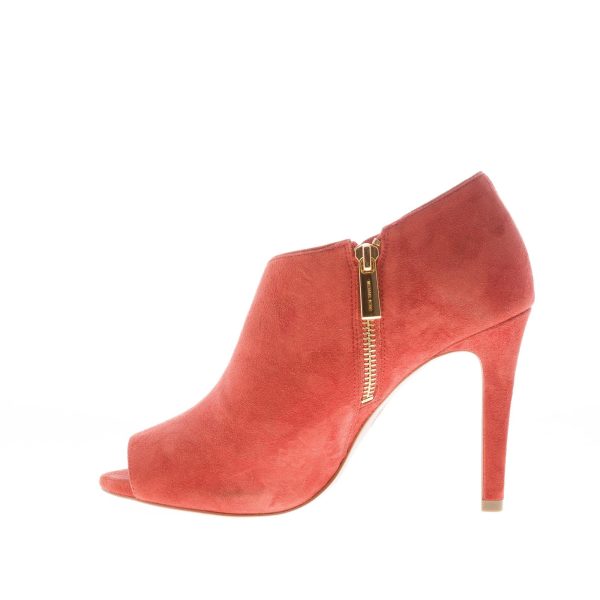 MICHAEL KORS donna tronchetto open toe Elodie Bootie in camoscio RUGGINE. Tacco 10 cm - immagine 5