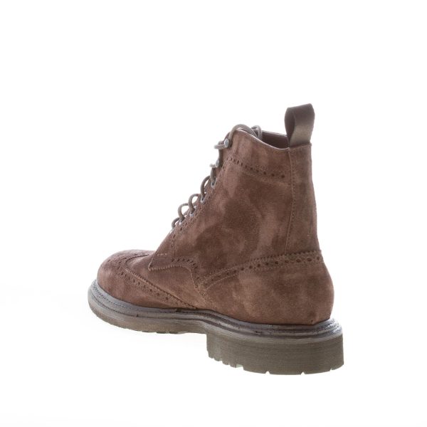 MIGLIORE uomo scarponcino allacciato in camoscio MARRONE con impunture - immagine 4