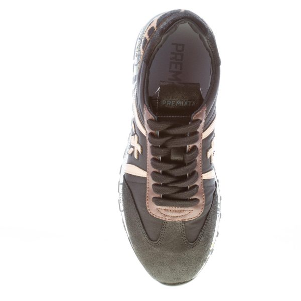 PREMIATA donna sneaker Lucy 4078 in nylon e pelle NERO più leopardo - immagine 7