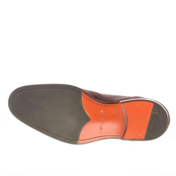 SANTONI uomo stivaletto elasticizzato in camoscio MARRONE coda di rondine. Suola gomma - immagine 8