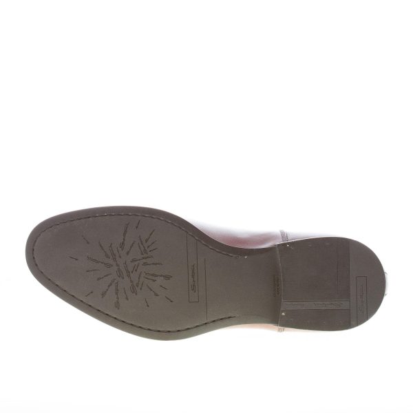SANTONI uomo scarpa francesina in pelle MARRONE con cucitura cap-toe. Suola gomma - immagine 8