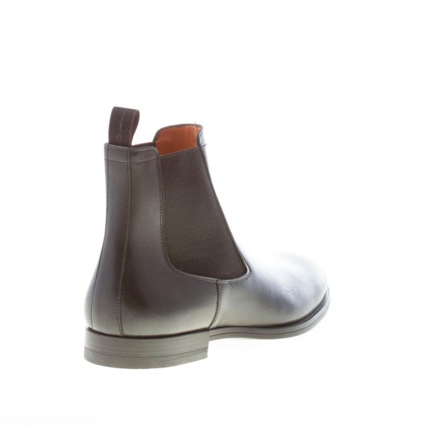 SANTONI uomo stivaletto elasticizzato in pelle NERO a punta liscia. Suola gomma - immagine 3