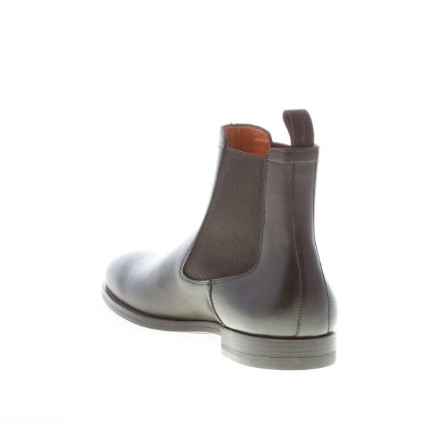 SANTONI uomo stivaletto elasticizzato in pelle NERO a punta liscia. Suola gomma - immagine 4