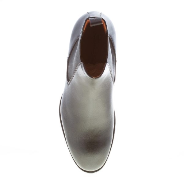 SANTONI uomo stivaletto elasticizzato in pelle NERO a punta liscia. Suola gomma - immagine 7