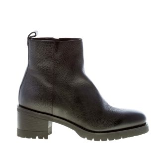 SANTONI donna stivaletto in pelle martellata NERO con zip. Tacco 5 cm