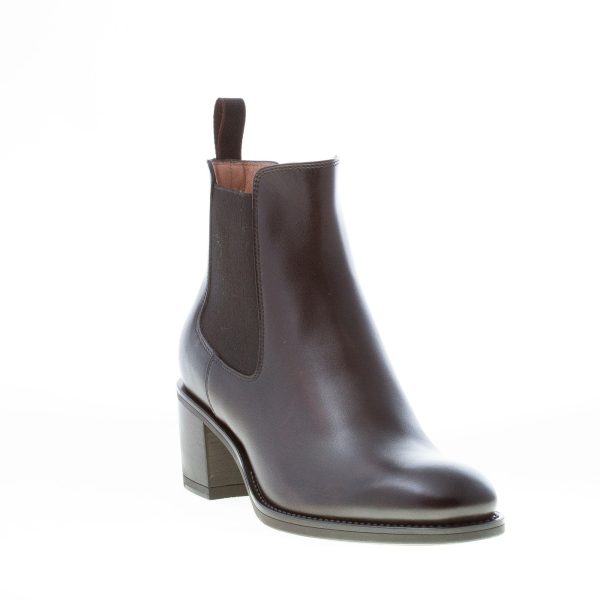 SANTONI donna elegante stivaletto elasticizzato in pelle NERO. Tacco 5,5 cm - immagine 2