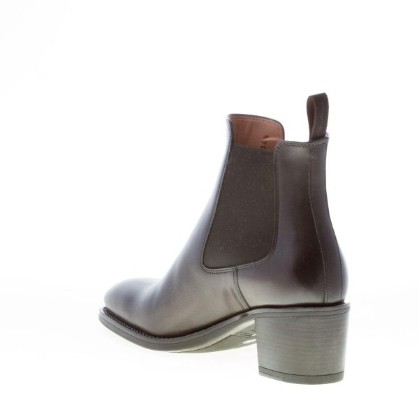 SANTONI donna elegante stivaletto elasticizzato in pelle NERO. Tacco 5,5 cm - immagine 4