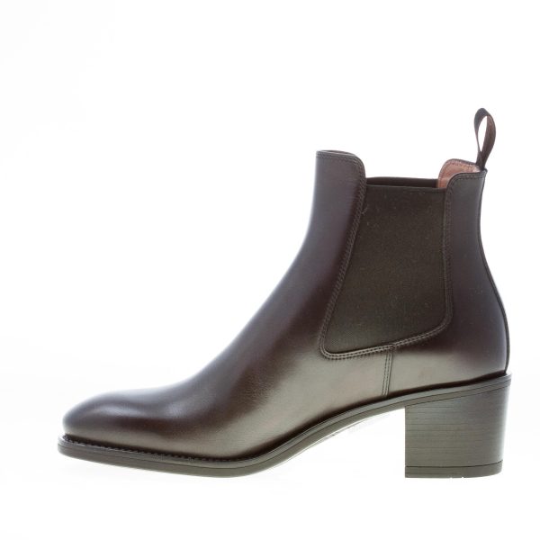 SANTONI donna elegante stivaletto elasticizzato in pelle NERO. Tacco 5,5 cm - immagine 5