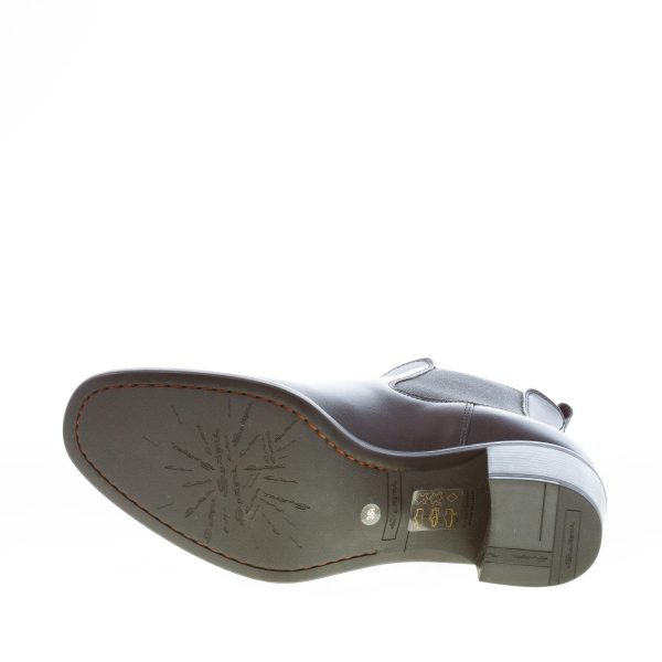 SANTONI donna elegante stivaletto elasticizzato in pelle NERO. Tacco 5,5 cm - immagine 8