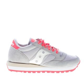 SAUCONY donna sneaker Jazz Original in nylon e camoscio GRIGIO più arancione e bianco