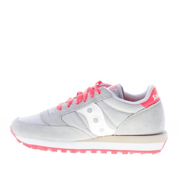 SAUCONY donna sneaker Jazz Original in nylon e camoscio GRIGIO più arancione e bianco - immagine 5