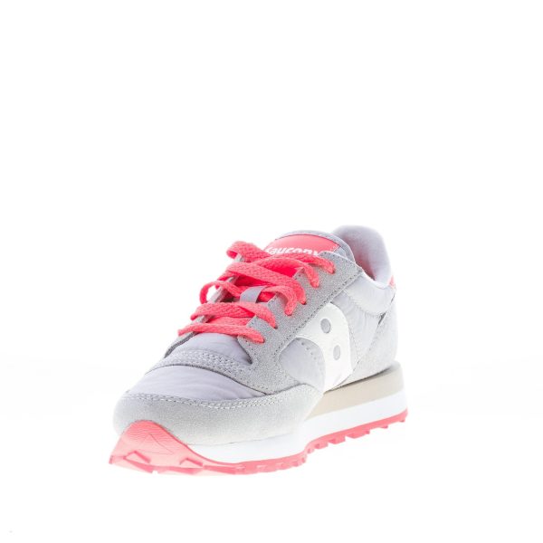 SAUCONY donna sneaker Jazz Original in nylon e camoscio GRIGIO più arancione e bianco - immagine 6