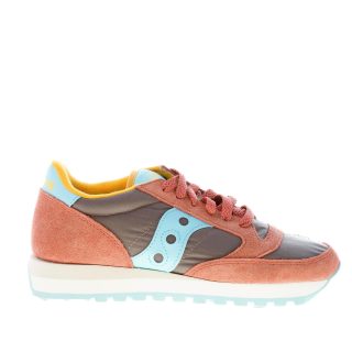 SAUCONY donna sneaker Jazz Original in nylon e camoscio GRIGIO e SALMONE più blu