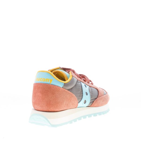 SAUCONY donna sneaker Jazz Original in nylon e camoscio GRIGIO e SALMONE più blu - immagine 3