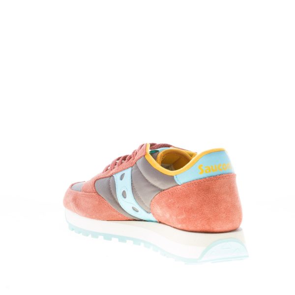 SAUCONY donna sneaker Jazz Original in nylon e camoscio GRIGIO e SALMONE più blu - immagine 4