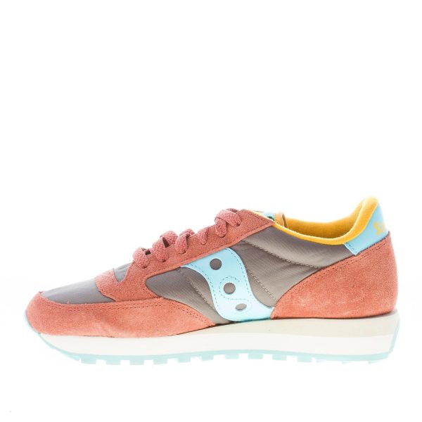 SAUCONY donna sneaker Jazz Original in nylon e camoscio GRIGIO e SALMONE più blu - immagine 5