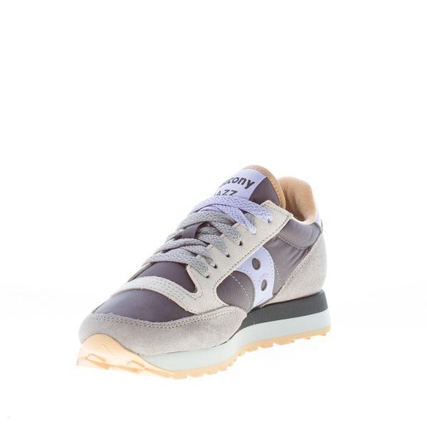 SAUCONY donna sneaker Jazz Original in nylon e camoscio GRIGIO più lilla - immagine 6