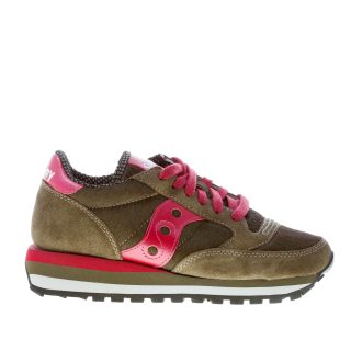SAUCONY donna sneaker Jazz Triple in camoscio e cavallino VERDE più rosso