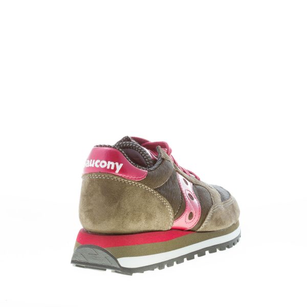 SAUCONY donna sneaker Jazz Triple in camoscio e cavallino VERDE più rosso - immagine 3