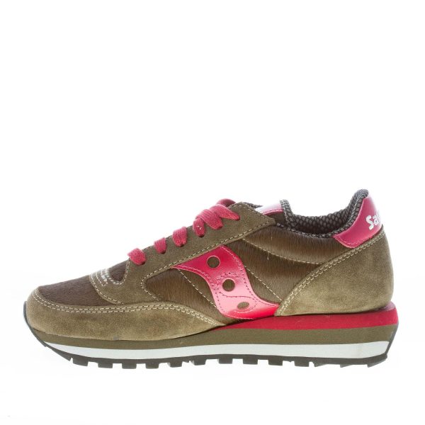 SAUCONY donna sneaker Jazz Triple in camoscio e cavallino VERDE più rosso - immagine 5