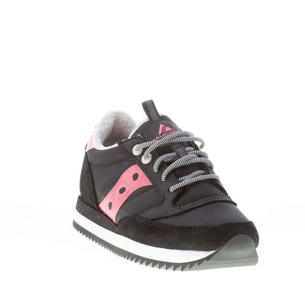 SAUCONY donna sneaker Jazz Peak in nylon e camoscio NERO più ROSA - immagine 2