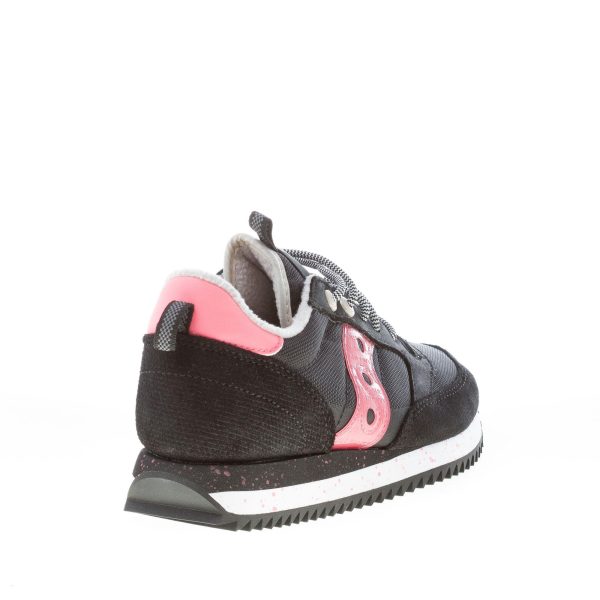 SAUCONY donna sneaker Jazz Peak in nylon e camoscio NERO più ROSA - immagine 3