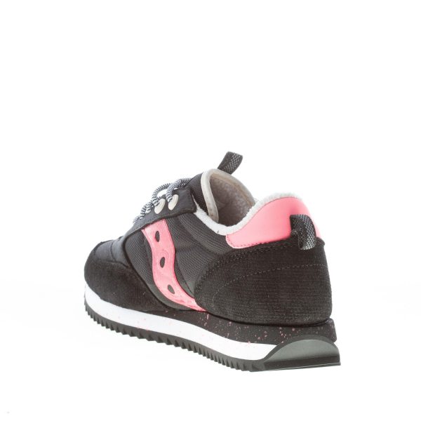SAUCONY donna sneaker Jazz Peak in nylon e camoscio NERO più ROSA - immagine 4