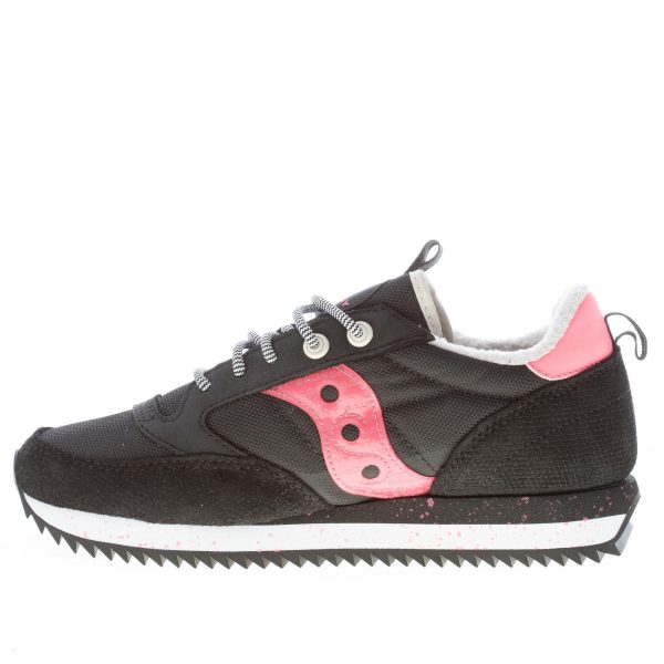 SAUCONY donna sneaker Jazz Peak in nylon e camoscio NERO più ROSA - immagine 5