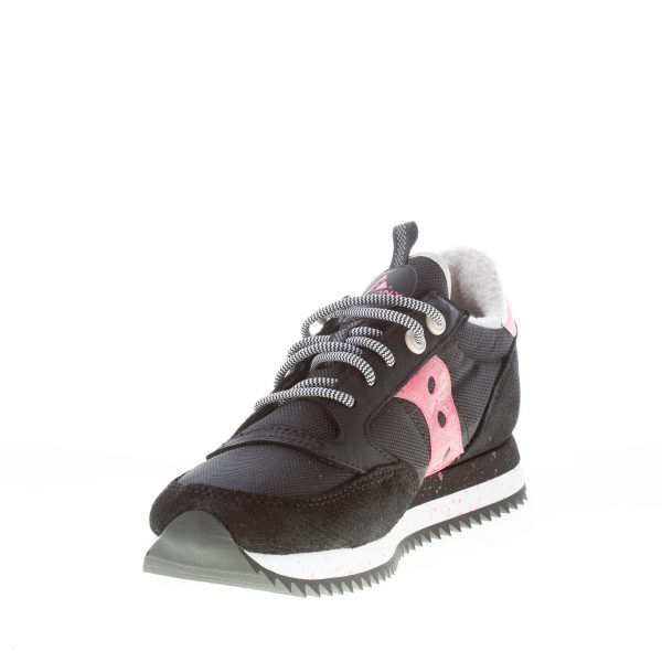 SAUCONY donna sneaker Jazz Peak in nylon e camoscio NERO più ROSA - immagine 6