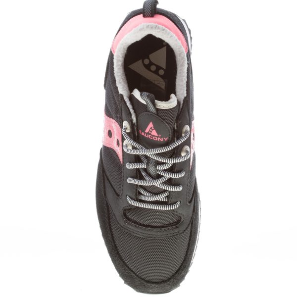 SAUCONY donna sneaker Jazz Peak in nylon e camoscio NERO più ROSA - immagine 7
