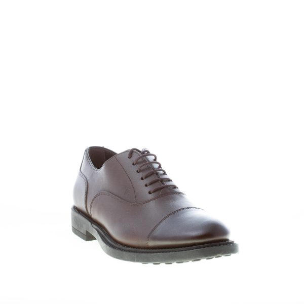 TOD'S uomo scarpa francesina in pelle liscia TESTA DI MORO. Suola gomma - immagine 2