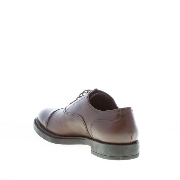 TOD'S uomo scarpa francesina in pelle liscia TESTA DI MORO. Suola gomma - immagine 4