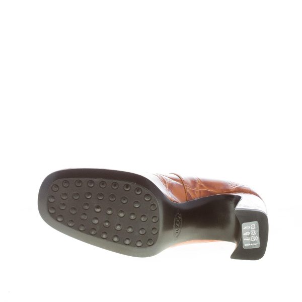 TOD'S donna décolleté in pelle stampa cocco MATTONE. Tacco 8 cm - immagine 8