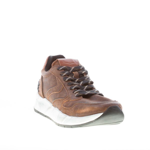 VOILE BLANCHE uomo sneaker ARPOLH in pelle MARRONE con effetto vintage - immagine 2