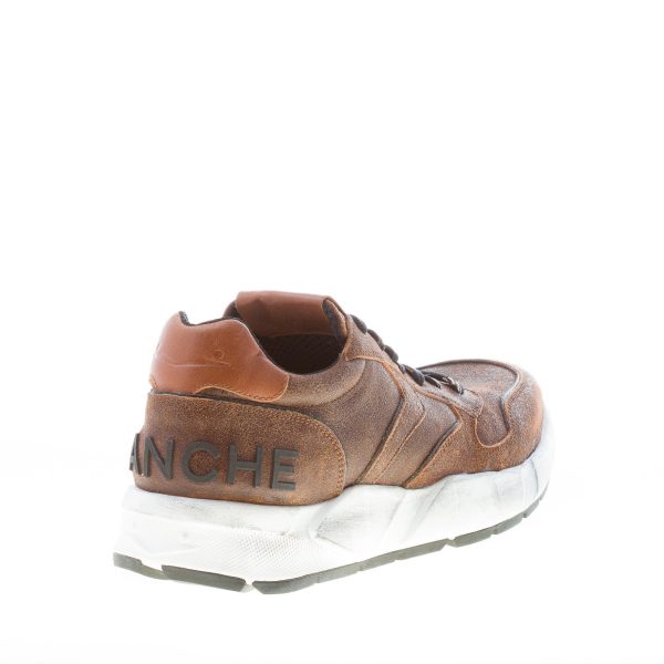 VOILE BLANCHE uomo sneaker ARPOLH in pelle MARRONE con effetto vintage - immagine 3