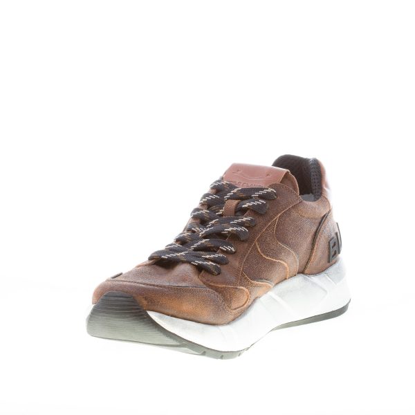 VOILE BLANCHE uomo sneaker ARPOLH in pelle MARRONE con effetto vintage - immagine 6