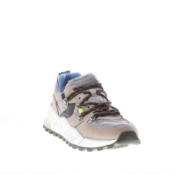 VOILE BLANCHE uomo sneaker Club10 in camoscio e tessuto nylon GRIGIO PIOMBO e beige - immagine 2