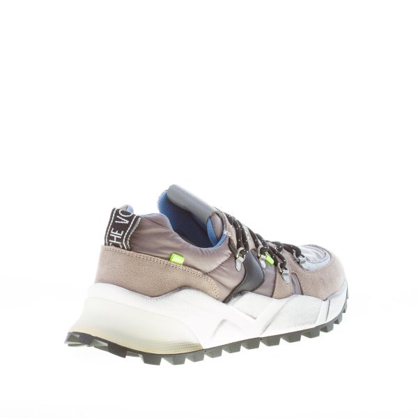 VOILE BLANCHE uomo sneaker Club10 in camoscio e tessuto nylon GRIGIO PIOMBO e beige - immagine 3