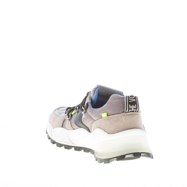 VOILE BLANCHE uomo sneaker Club10 in camoscio e tessuto nylon GRIGIO PIOMBO e beige - immagine 4