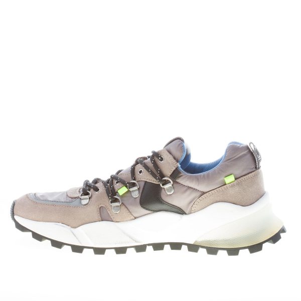 VOILE BLANCHE uomo sneaker Club10 in camoscio e tessuto nylon GRIGIO PIOMBO e beige - immagine 5