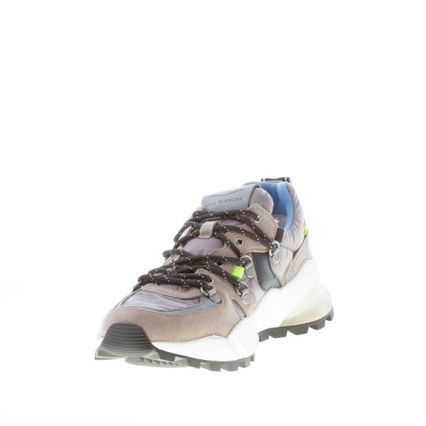 VOILE BLANCHE uomo sneaker Club10 in camoscio e tessuto nylon GRIGIO PIOMBO e beige - immagine 6