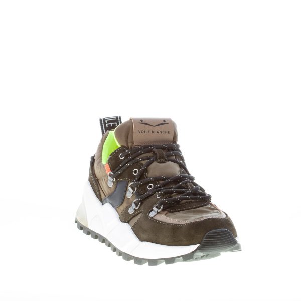 VOILE BLANCHE uomo sneaker Club10 in camoscio e tessuto nylon VERDE MILITARE - immagine 2