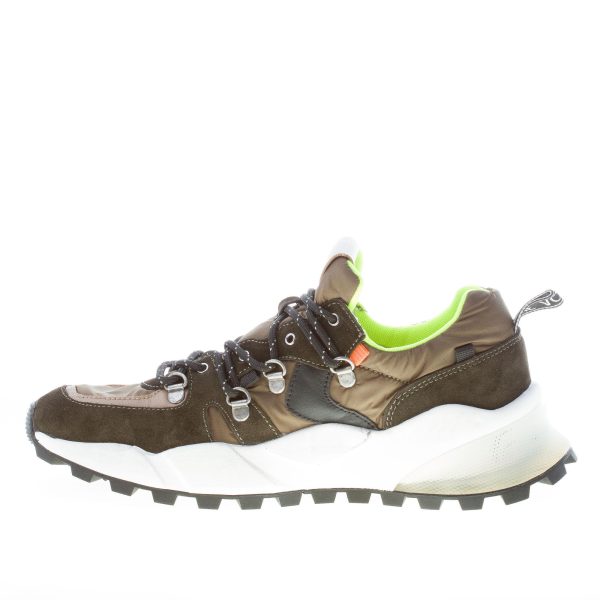 VOILE BLANCHE uomo sneaker Club10 in camoscio e tessuto nylon VERDE MILITARE - immagine 5