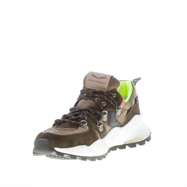 VOILE BLANCHE uomo sneaker Club10 in camoscio e tessuto nylon VERDE MILITARE - immagine 6