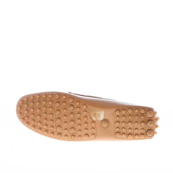 CAR SHOE donna mocassino driving in pelle CUOIO con laccetto. Suola gommini - immagine 8