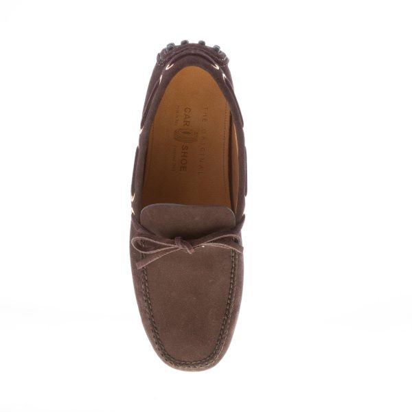 CAR SHOE uomo mocassino driving in camoscio EBANO con laccetto - immagine 6