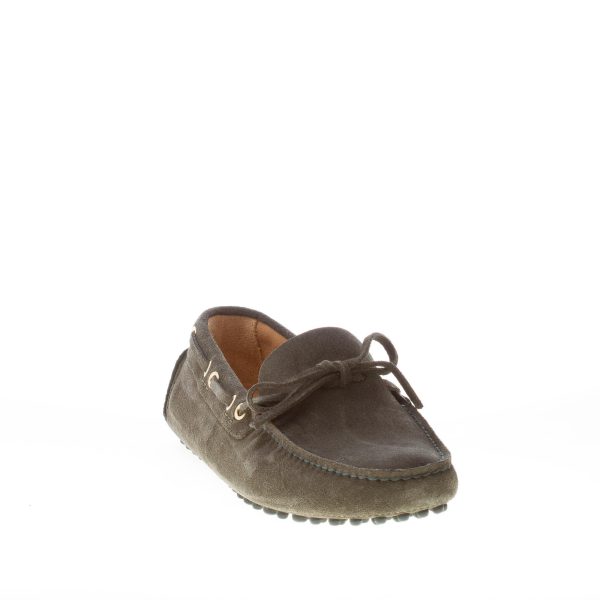 CAR SHOE uomo mocassino driving in camoscio VERDE MIMETICO con laccetto - immagine 2