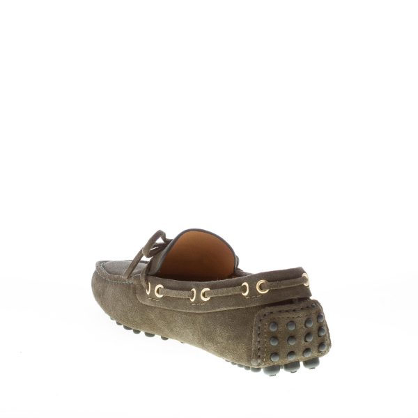 CAR SHOE uomo mocassino driving in camoscio VERDE MIMETICO con laccetto - immagine 4