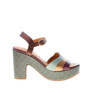 CHIE MIHARA donna sandalo Yeva con fasce in pelle MULTICOLORE e platfrom. Tacco 9 cm