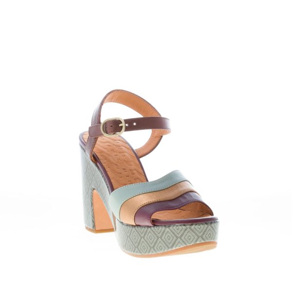 CHIE MIHARA donna sandalo Yeva con fasce in pelle MULTICOLORE e platfrom. Tacco 9 cm - immagine 2